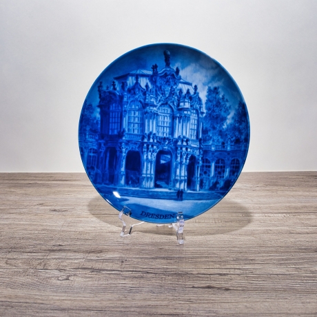 Sammelteller, Städteteller: Dresden - Berlin Design - blaues Porzellan  - Made in Germany - mit Karton - 8C1 - TOP Zustand