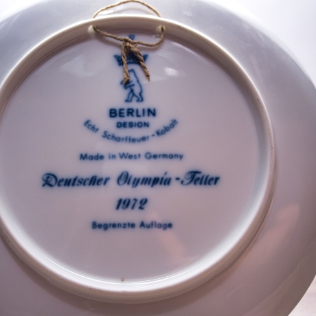 Sammelteller Berlin Design - Deutscher Olympia Teller München 1972 - blaues Porzellan - Made in Germany - 9D1 - TOP Zustand