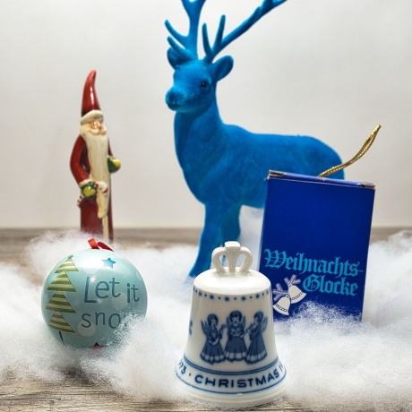 Weihnachtsglocke - Berlin Design - 1973 - blaues Porzellan - Made in Germany - 8D3 - TOP Zustand - limitiert