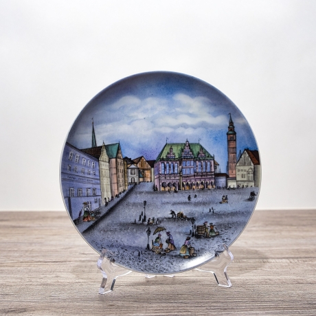 Sammelteller, Städteteller: Bremer Handmalerei, Das Rathaus, handgemalt, signiert - Berlin Design - Made in Germany - Zustand 1 bis 2 - 8B2