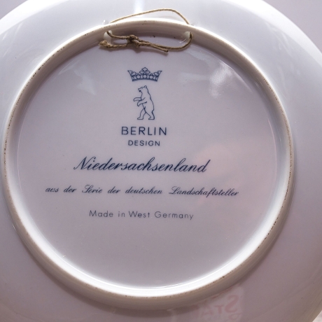 Sammelteller Berlin Design - Landschaftsteller - Niedersachsenland - blaues Porzellan - Made in West Germany - 9D2 - TOP Zustand