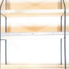String Regal, Nuten Variante (Lübke, Vitsoe), vollständig restauriert, schwarz lackierte Leitern, 3 Böden inklusive.HxBxT 64cm x 36cm x 18cm