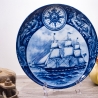Sammelteller Schiff - Humboldt 6/1250 - Berlin Design Nautica - blaues Porzellan - begrenzte Auflage - Made in West Germany (9E2) TOP