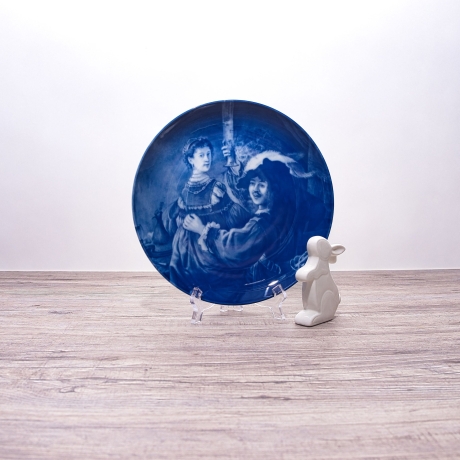 Sammelteller Berlin Design - Serie: Rembrandt - R und Saskia   - blaues Porzellan  - Auflage 5.000 - Made in Germany - 9E2 - TOP Zustand