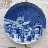 Weihnachtsteller - 1996: Weihnachtsabend in Mainz, Berlin Design - blaues Porzellan - begrenzte Auflage - Made in Germany - TOP (8E3)