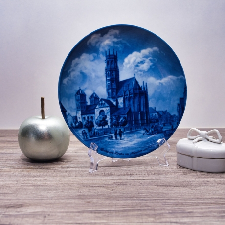 Sammelteller Berlin Design - Serie: Münsterland - Die Ludgerikirche zu Münster - blaues Porzellan  - Made in Germany - 9D1 - TOP Zustand
