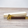 Stilvoller Zigarrenabschneider (DBGM) besonders für Cigarillos geeignet - Holzgriff - Metall goldfarben - 1960er Jahre  - mit Kasten -  9B1