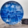 Sammelteller, Städteteller: Frankfurt am Main - Berlin Design - blaues Porzellan  - Made in Germany - mit Karton - 8D1 - TOP Zustand