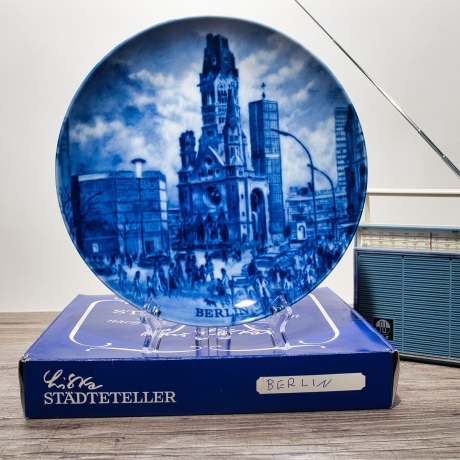 Sammelteller, Städteteller: Berlin - Berlin Design - blaues Porzellan  - Made in Germany - mit Karton - 8B1 - TOP Zustand