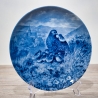 Sammelteller Muttertag: 1982 Rebhuhnfamilie - Berlin Design - blaues Porzellan  - Made in West Germany - 19,5 cm - 8B3 - TOP Zustand