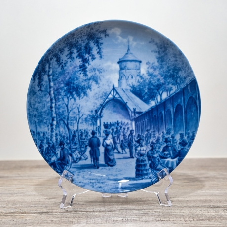 Sammelteller Berlin Design - Serie: Alt Bremerhaven - Der englische Garten um 1905 - blaues Porzellan  - Made in Germany - 9D1 - TOP Zustand