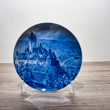 Sammelteller, Städteteller: Cochem an der Mosel - Berlin Design - blaues Porzellan  - Made in Germany - mit Karton - 8E2 - TOP Zustand