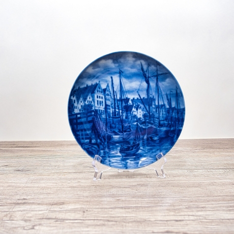 Sammelteller Berlin Design - Serie: Alt Bremen - An der Schlachte  - blaues Porzellan  - Auflage 3.000 - Made in Germany - 9D1 - TOP Zustand
