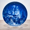 Weihnachtsteller - 1978: Weihnachtsmarkt am Berliner Dom - Berlin Design - blaues Porzellan - begrenzte Auflage - Made in West Germany (8C3)