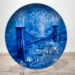 Sammelteller Father's day: 1971 - Brooklyn Bridge - Berlin Design - blaues Porzellan - Made in West Germany - 19,5 cm - 9E1 - TOP Zustand