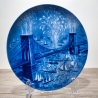 Sammelteller Father's day: 1971 - Brooklyn Bridge - Berlin Design - blaues Porzellan - Made in West Germany - 19,5 cm - 9E1 - TOP Zustand