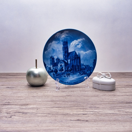 Sammelteller Berlin Design - Serie: Münsterland - Die Ludgerikirche zu Münster - blaues Porzellan  - Made in Germany - 9D1 - TOP Zustand