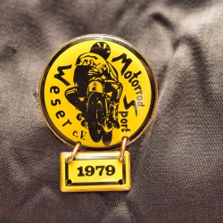 Vintage Anstecker  Motorrad Sport Weser e.V.  - 1979 - ein Vintage Original für alle Motorrad Fans