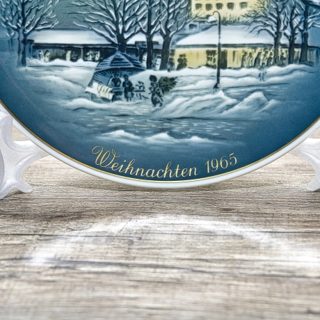 Rosenthal Weihnachts-Sammelteller - Entwurf Georg Küspert - Motiv Vorweihnacht in München - 1965 - handbemalt - TOP Zustand - 8E2