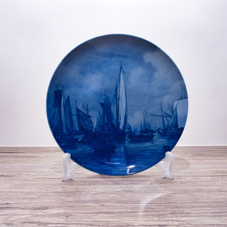 Sammelteller Berlin Design - Serie: Van de Felde - Überfahrt Karl  - blaues Porzellan  - Auflage 5.000 - Made in Germany - 9E2 - TOP Zustand