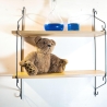 String Regal, Nuten Variante (Lübke, Vitsoe), vollständig restauriert, schwarz lackierte Leitern, 2 Böden inklusive.HxBxT 55cm x 61cm x 20cm