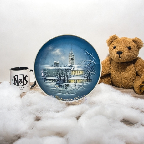 Rosenthal Weihnachts-Sammelteller - Entwurf Georg Küspert - Motiv Vorweihnacht in München - 1965 - handbemalt - TOP Zustand - 8E2
