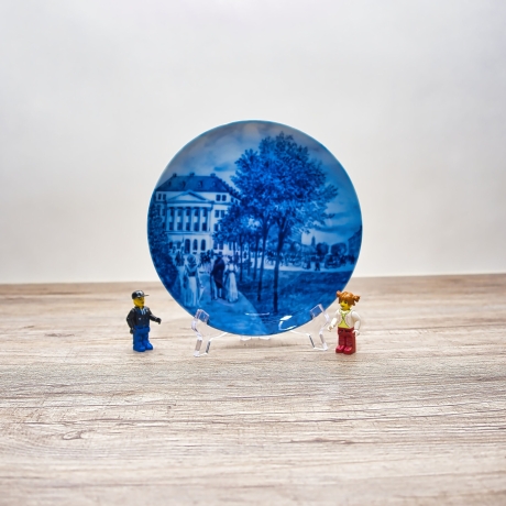 Sammelteller Berlin Design - Serie: Alt Hamburg - Die Esplanade um 1840 - blaues Porzellan  - Made in Germany - 9D1 - TOP Zustand