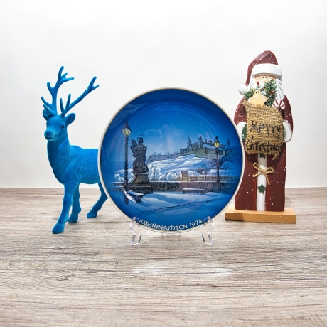 Rosenthal-Weihnachtsteller - 1974 - Entwurf Georg Küspert - Würzburg/Marienburg - Unterglasur- handbemalt - TOP Zustand - 9E3