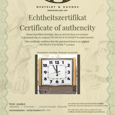 Restaurierte Tischuhr/Wanduhr aus dem frühen 20. Jahrhundert - Funkuhrwerk mit schleichender Sekunde - Made in Germany - Batteriebetrieben