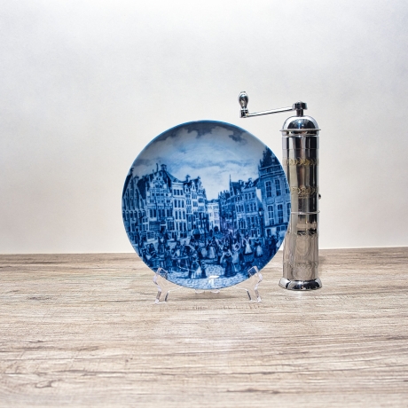 Sammelteller Berlin Design - Serie: Alt Bremen - Marktplatz 1847  - blaues Porzellan  - Auflage 3.000 - Made in Germany - 9D1 - TOP Zustand