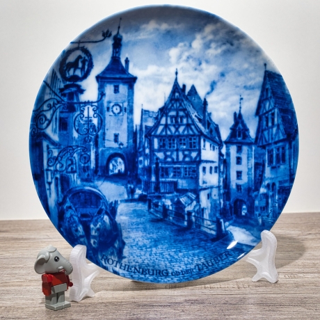 Sammelteller, Städteteller: Rothenburg ob der Tauber - Berlin Design - blaues Porzellan  - Made in Germany - mit Karton - 8C2 - TOP Zustand