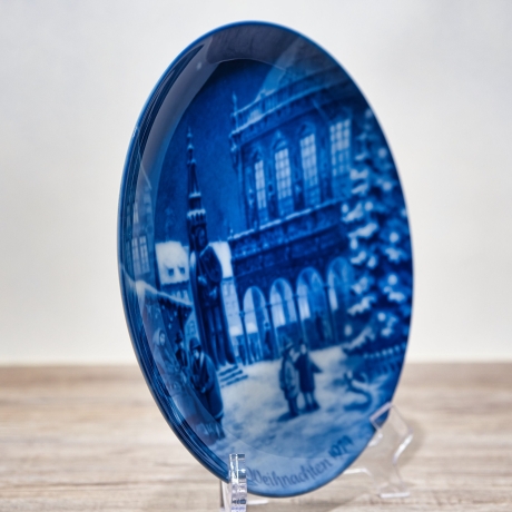 Weihnachtsteller - 1972: Bremen - von Berlin Design - blaues Porzellan - begrenzte Auflage - Made in West Germany - TOP Zustand (8C3)