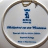 Weihnachtsteller - 1973: Heiligabend am Wendelstein - von Berlin Design - blaues Porzellan - begrenzte Auflage - Made in West Germany (8C3)