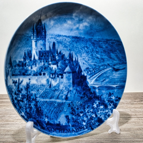 Sammelteller, Städteteller: Cochem an der Mosel - Berlin Design - blaues Porzellan  - Made in Germany - mit Karton - 8E2 - TOP Zustand