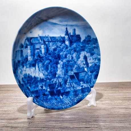Sammelteller, Städteteller: Heidenheim an der Brenz - Berlin Design - blaues Porzellan  - Made in Germany - mit Karton - 8D1 - TOP Zustand