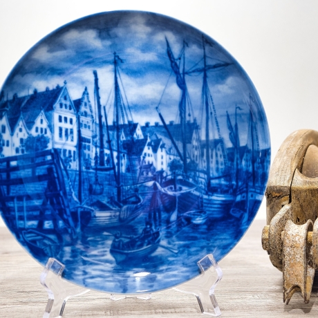 Sammelteller Berlin Design - Serie: Alt Bremen - An der Schlachte  - blaues Porzellan  - Auflage 3.000 - Made in Germany - 9D1 - TOP Zustand