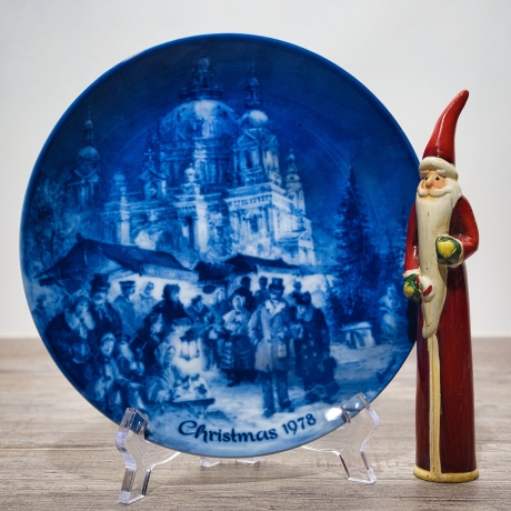 Christmas - 1978: Weihnachtsmarkt am Berliner Dom - Berlin Design - blaues Porzellan - begrenzte Auflage - Made in West Germany (8F1)