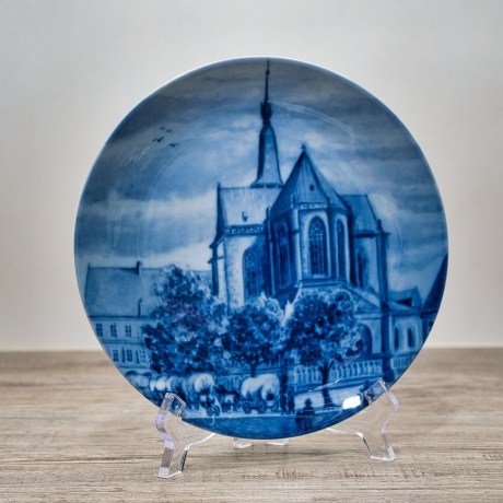 Sammelteller Berlin Design - Städteteller Alt Osnabrück - St. Marienkirche um 1859- blaues Porzellan - Made in Germany - 9D2 - TOP Zustand