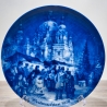 Weihnachtsteller - 1978: Weihnachtsmarkt am Berliner Dom - Berlin Design - blaues Porzellan - begrenzte Auflage - Made in West Germany (8C3)