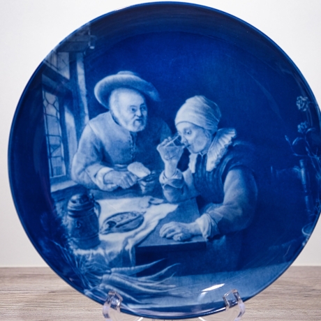 Sammelteller Berlin Design - Serie: van Mieris - Das alte Paar - blaues Porzellan - Auflage 5.000 - Made in Germany - 9E2 - TOP Zustand