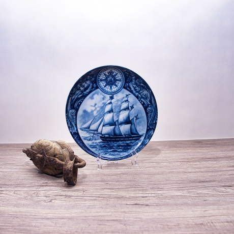Sammelteller Schiff - Bark Concordia 6/1250 - Berlin Design Nautica - blaues Porzellan - begrenzte Auflage - Made in West Germany (9E2) TOP