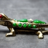 Nussknacker Krokodil aus Messing mit schönen Applikationen im Jugendstil oder Art Deco, von uns liebevoll restauriert.
