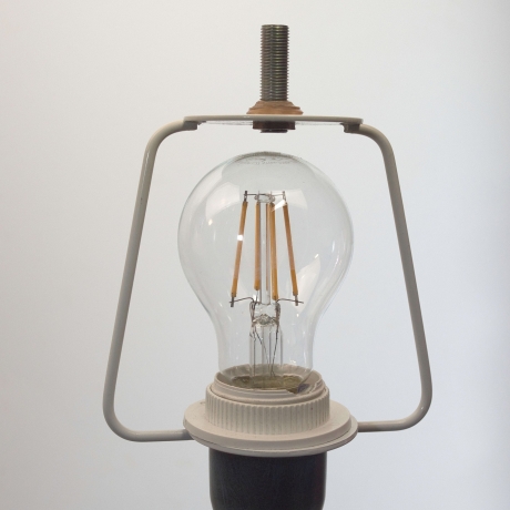 Designer Tischlampen-Paar - von Emme Pi Light 1TL mit Alabaster Glasschirm, neue Kabel, neue Stecker sowie sparsame LED Leuchtmittel