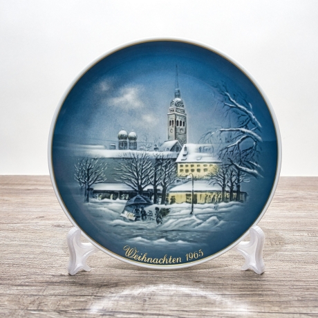 Rosenthal Weihnachts-Sammelteller - Entwurf Georg Küspert - Motiv Vorweihnacht in München - 1965 - handbemalt - TOP Zustand - 8E2