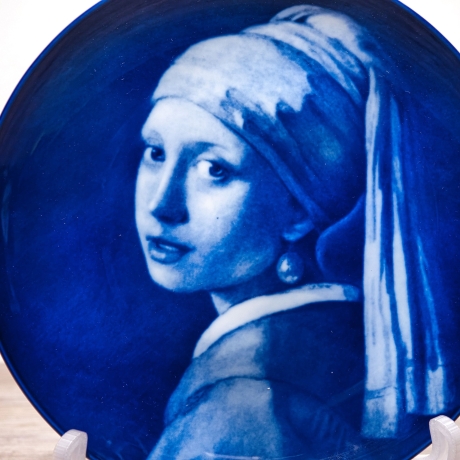 Sammelteller Berlin Design - Serie: Vermeer - Das Mädchen - blaues Porzellan - Auflage 5.000 - Made in Germany - 9E1 - TOP Zustand