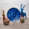 Weihnachtsteller - 1970: Bernkastel - von Berlin Design - blaues Porzellan - begrenzte Auflage - Made in West Germany - TOP Zustand (8C3)