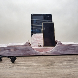 Unikat: Vintage Kaminuhr Ladestation für Smartphones und Tablets – Shabby Chic - Handarbeit - Made in Germany - DRGL