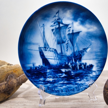 Sammelteller Father's day: 1973 - Columbus - Berlin Design - blaues Porzellan - Made in West Germany - 19,5 cm - 9E1 - TOP Zustand