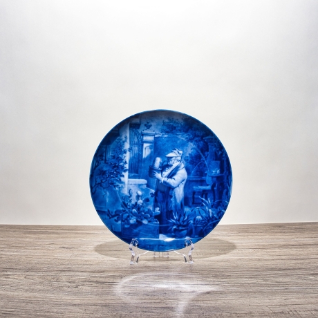 Sammelteller: Der Kaktusliebhaber / Carl Spitzweg - Berlin Design - blaues Porzellan  - Nummer 70 von 5000 - mit Karton - TOP Zustand - 8D2