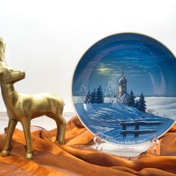 Rosenthal Weihnachts-Sammelteller - Entwurf Willi Hein - Motiv Heiligabend 1962 - handbemalt - 9E3